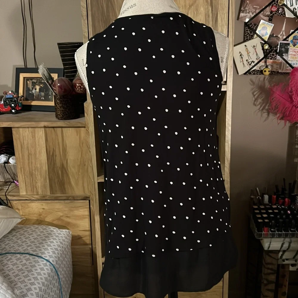 Ann Taylor Loft Polka Dot Tank - Small Petite - Picture 3 of 4